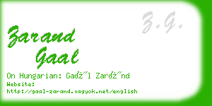 zarand gaal business card